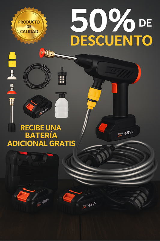 AquaBlast™ | Hidrolavadora portátil | RECIBE BATERÍA ADICIONAL GRATIS.
